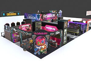 Estande da Iron Studios em parceria com a Lenovo (Crédito: Divulgação)