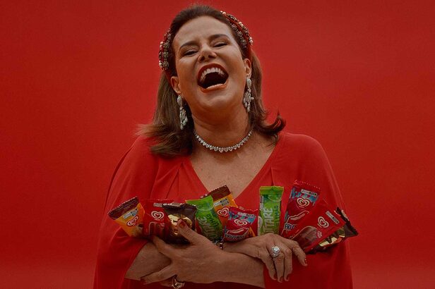 Narcisa Tamborindeguy estrela campanha promocional da Kibon (Crédito: Divulgação)