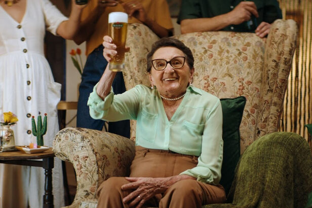 Tânia Maria em ação especial da Heineken para celebrar O Agente Secreto (Crédito: Divulgação)