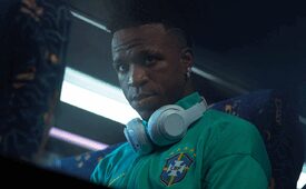 Vini Jr em gravação da campanha "Brasileiro Roxo" da Vivo para a Copa do Mundo 2026