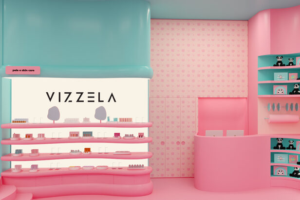 Primeira flagship da Vizzela funciona como hub de experiências (Créditos: Divulgação)