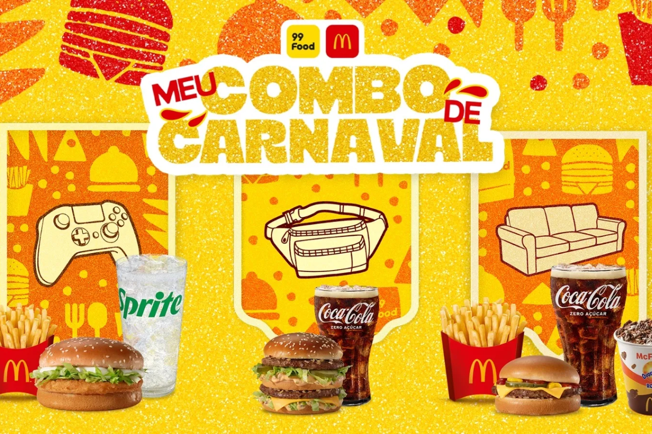 99Food e McDonald’s, juntos, dão descontos no Carnaval