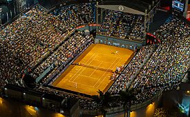 Foto panorâmica da quadra central do Rio Open