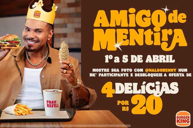 Naldo Benny estrela campanha do Burger King (Crédito: Divulgação)