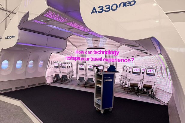 Cabine conectada da Airbus