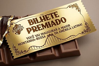 Cacau Show distribui bilhetes premiados em barras de chocolate