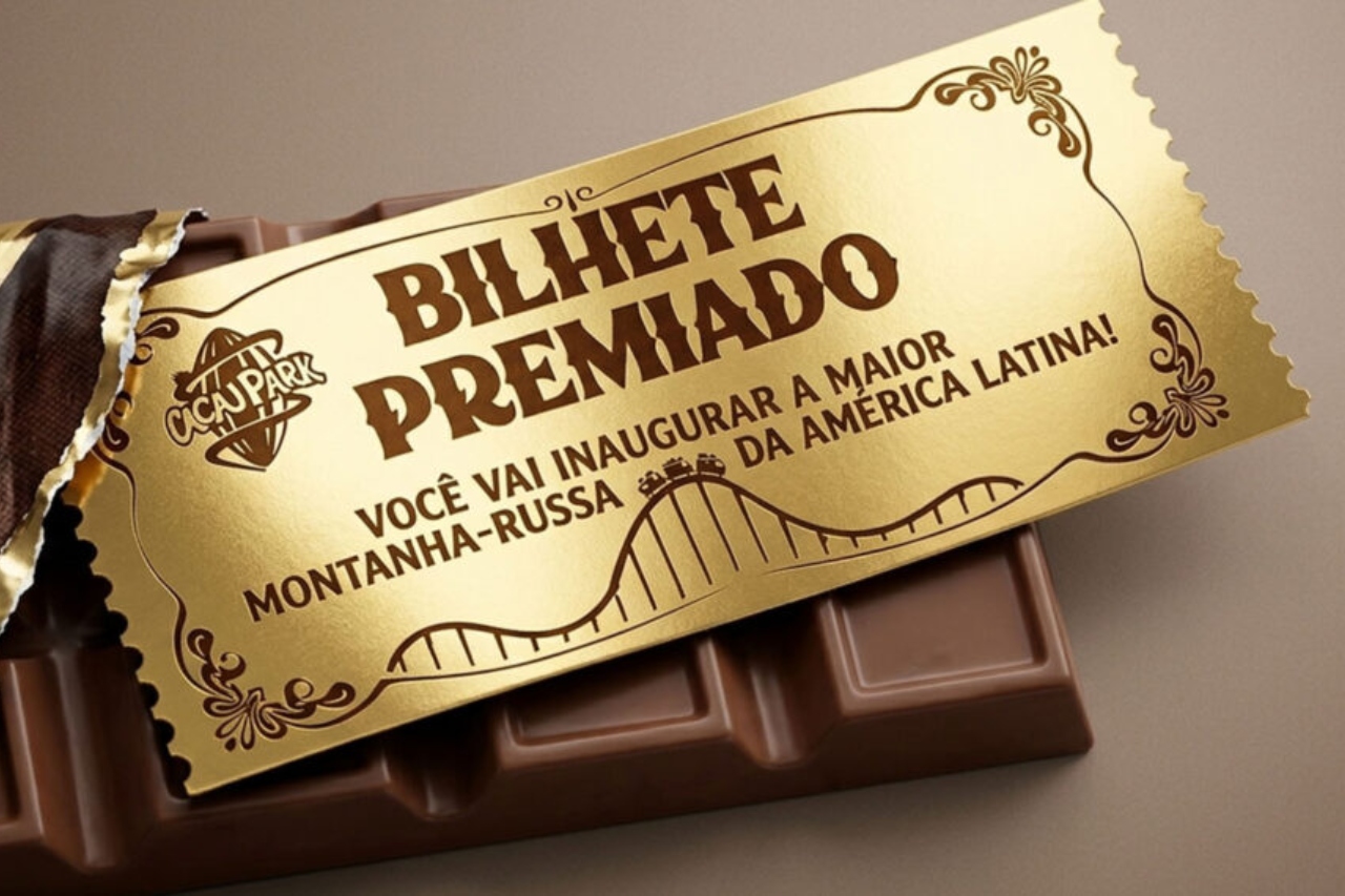 Cacau Show distribui bilhetes premiados em barras de chocolate