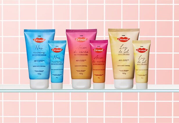 Linha de hidratantes corporais da Carmed