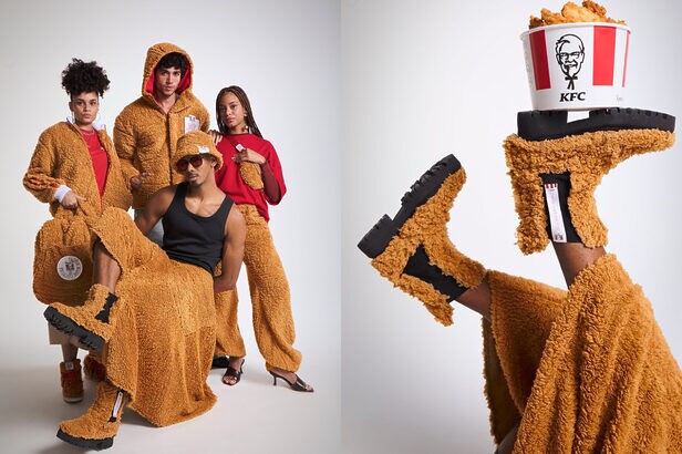 Ação do KFC personaliza peças do público com textura inspirada no empanamento do frango (Créditos: Divulgação)