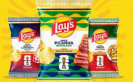 Lay's estreia três sabores novos no Brasil celebrando sua parceria com a Fifa para a Copa do Mundo (Crédito: Divulgação)