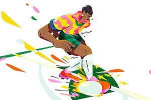 Ilustração de Fabrizio Lenci faz parte da campanha de Copa do Mundo da Visa (Crédito: Divulgação)