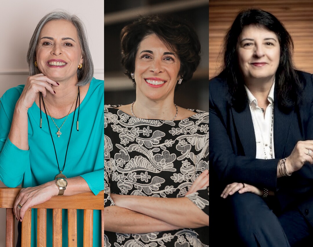 Sara Velloso, Valeria Café e GlaucimarPeticov: o número baixo de mulheres nos conselhos reflete um problema estrutural (Crédito: Divulgação)