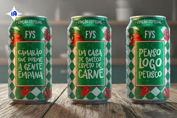 Latas comemorativas da FYS para o Comida di Buteco 2026 (Créditos: Divulgação/IA)