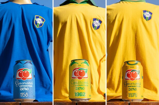 Guaraná Antarctica leva camisas históricas da seleção brasileira ao Parque Bondinho Pão de Açúcar, no Rio (Créditos: Divulgação)