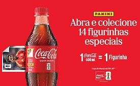 Promoção distribui figurinhas em embalagens de Coca-Cola para álbum da Copa 2026 (Créditos: Divulgação)