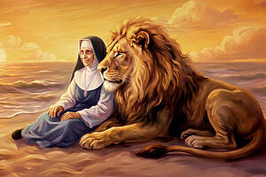 O leão é amigo de Irmã Dulce