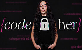 Marina Sena está na campanha “Code Her”, voltada à manipulação de imagens por IA (Créditos: Divulgação)