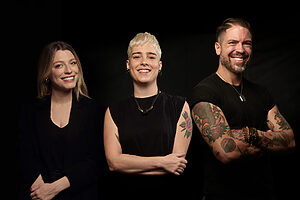 Mellina Fontoura, DC de Mercado Livre, Gisele Bambace, Head de Estratégia e Guilherme Nesti, DC de Mercado Pago na GUT (Créditos: Divulgação)