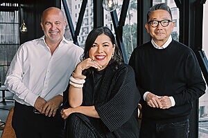 Diego Alonso (copresidente e CFO), Camila Nakagawa (CEO e copresidente); e Erh Ray (fundador e chairman) - BETC Havas