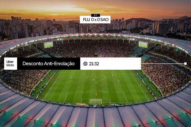 Uber Moto lança ação na CazéTV durante partida entre Fluminense e São Paulo (Créditos: Divulgação)