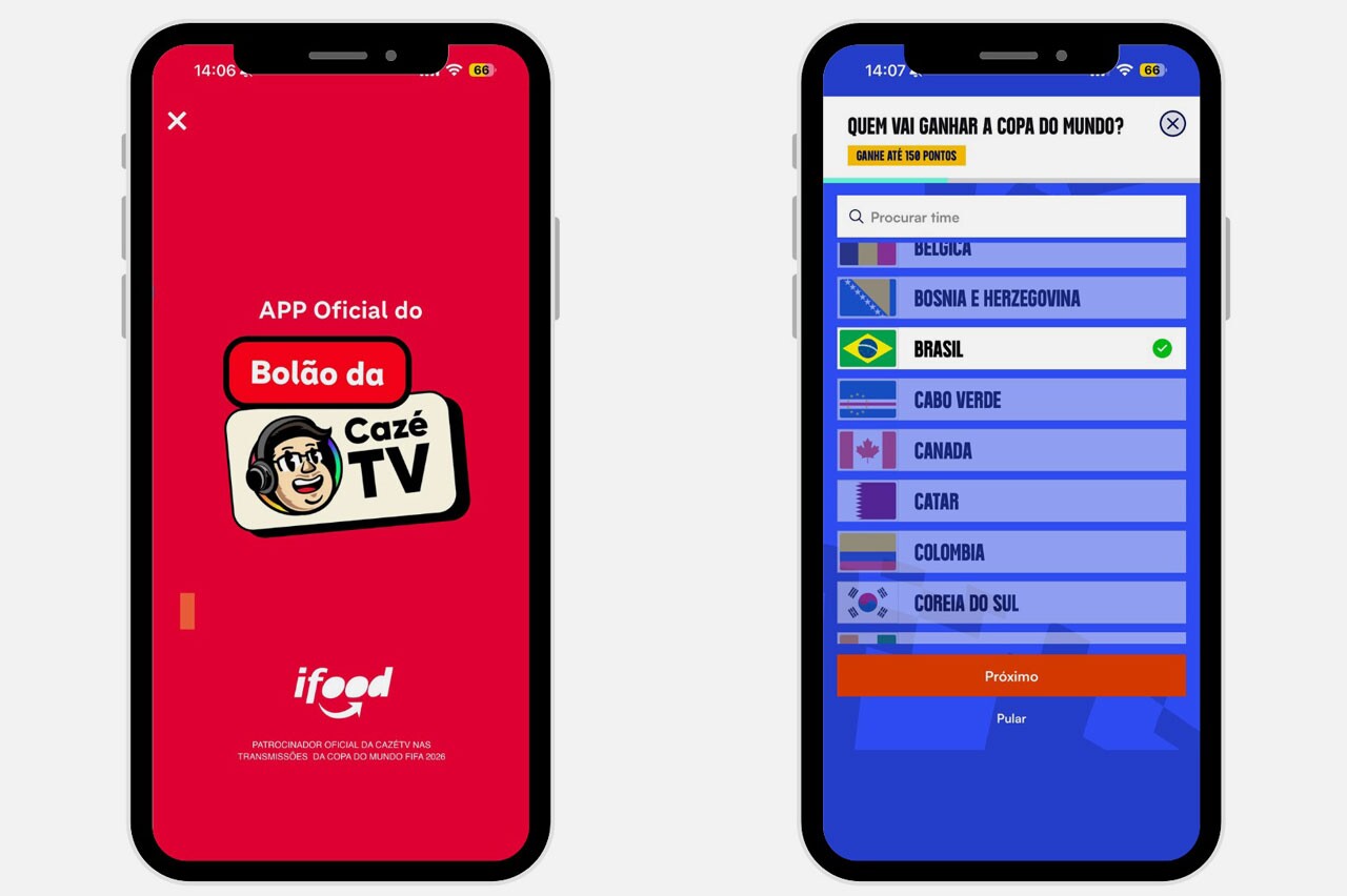 Com iFood, CazéTV terá bolão para a Copa do Mundo 2026