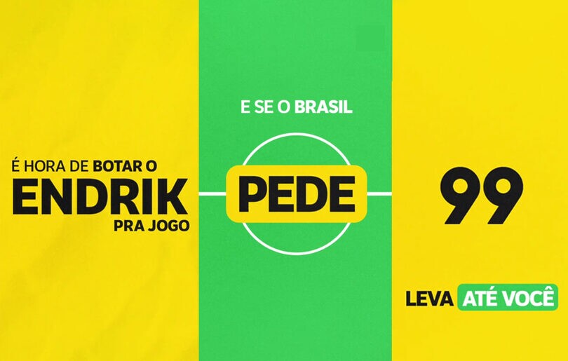 99 entra na conversa sobre o Endrick e dá bônus a clientes atendidos por homônimos do jogador (Crédito: Divulgação)