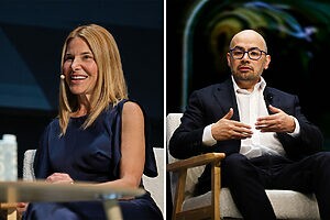 Denise Dresser, CRO da OpenAI, e Demis Hassabis, CEO da Google DeepMind - Inteligência artificial