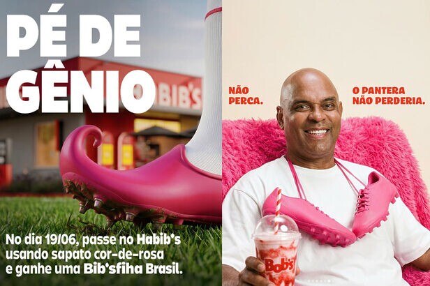 Habib’s e Bob’s entram na trend das chuteiras cor-de-rosa com esfiha grátis e desconto em milk-shake (Créditos: Divulgação)