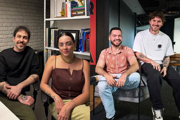 Young Lions: Guilherme Caneschi e Isa Ramos, da Gut Design; Jota Campos, Africa, e Vinicius Montes, da David