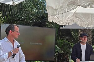 David Dugan e Chad Nelson, em evento da OpenAi, no Cannes Lions 2026