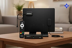 Kit da Intelbras custa R$ 684,90 e o telespectador somente precisará conectar o receptor à antena digital e à entrada HDMI da TV que dispõe para ter acesso à TV 3.0 (Crédito: Reprodução com uso de IA)