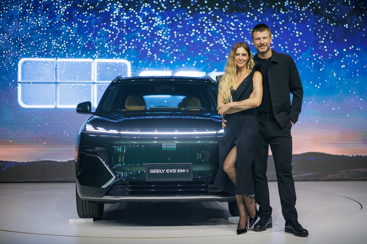 Rodrigo Hilbert e Fernanda Lima são os embaixadores da Geely no Brasil e protagonizam a campanha da marca (Crédito: Divulgação)