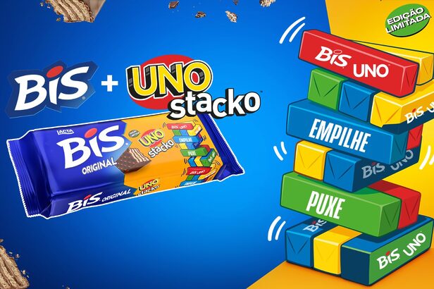 Ação de edição limitada entre BIS e UNO integra a estratégia da Mondelēz para aproximar a marca da Gen Z (Crédito: Divulgação)