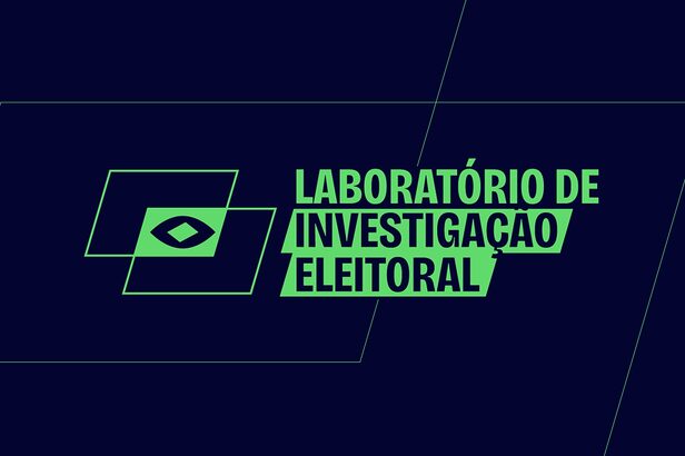 Marca visual do Laboratório de Investigação Eleitoral (LIE), com design geométrico verde e fundo escuro.