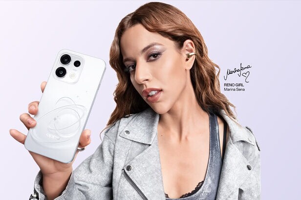 Marina Sena é o rosto da campanha do Reno16, novo lançamento da Oppo no Brasil (Créditos: Divulgação)