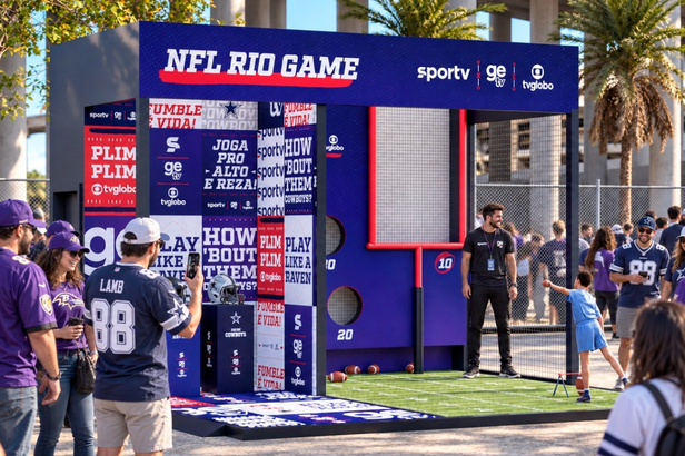 Ativação da NFL no Maracanã reúne experiências para os fãs antes da partida entre Cowboys e Ravens (Crédito: Divulgação)