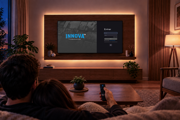 Após um cadastro único, o usuário pode acompanhar a programação ao vivo ou explorar o catálogo da iNNova TV (Crédito: Divulgação)