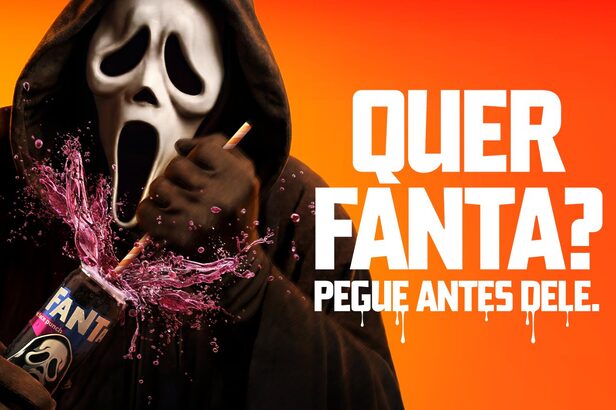 Campanha de Halloween da Fanta traz Ghost Face para criar sustos nos comerciais de streaming (Crédito: Divulgação)