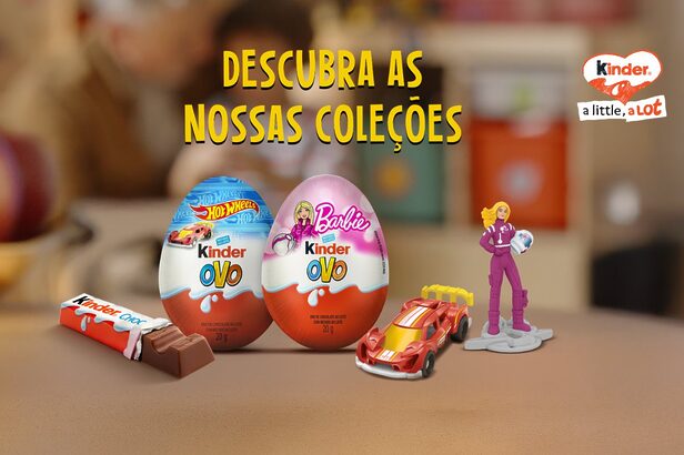 Linha de chocolates traz miniaturas interativas de profissões da Barbie e carrinhos da Hot Wheels (Crédito: Divulgação)
