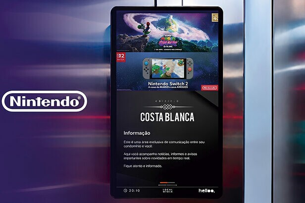 Para a campanha comemorativa dos 40 anos da franquia Mario Bros, a Helloo usou a segmentação estratégica e adotou uma abordagem com mensagens nos ambientes de convivência e de rotina do público