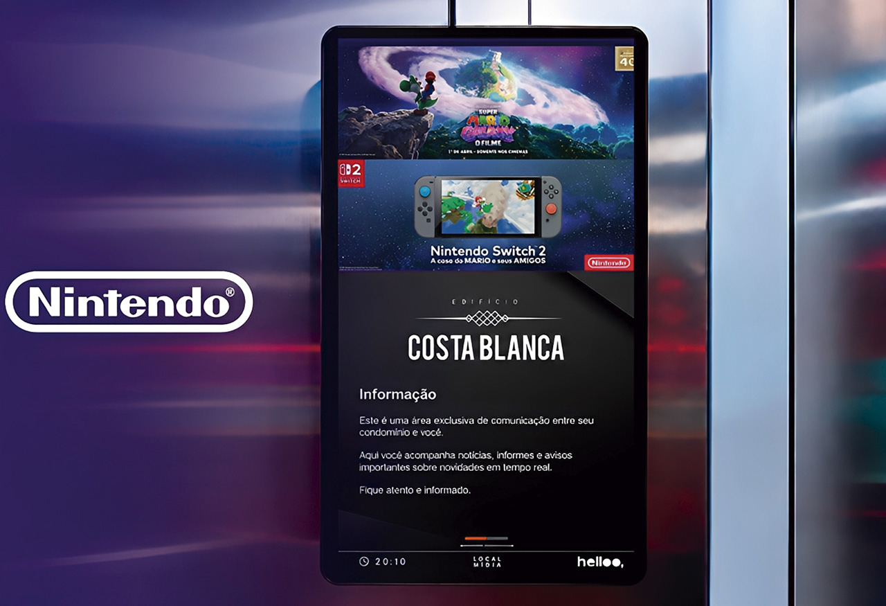Para a campanha comemorativa dos 40 anos da franquia Mario Bros, a Helloo usou a segmentação estratégica e adotou uma abordagem com mensagens nos ambientes de convivência e de rotina do público