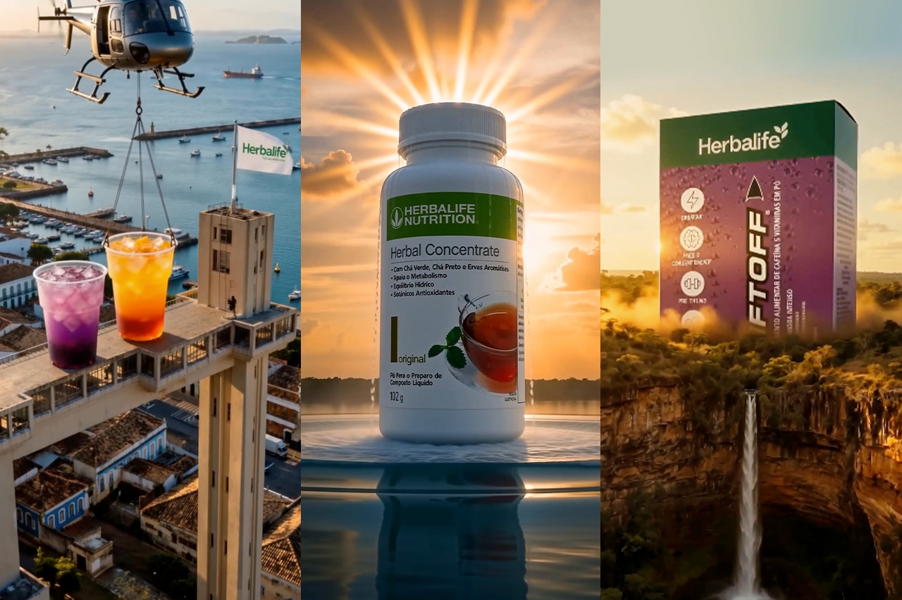 Cena da campanha Experimente, da Herbalife, na TV